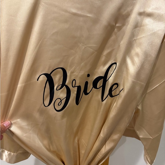 Gold Satin Bride Robe - Picture 3 of 3